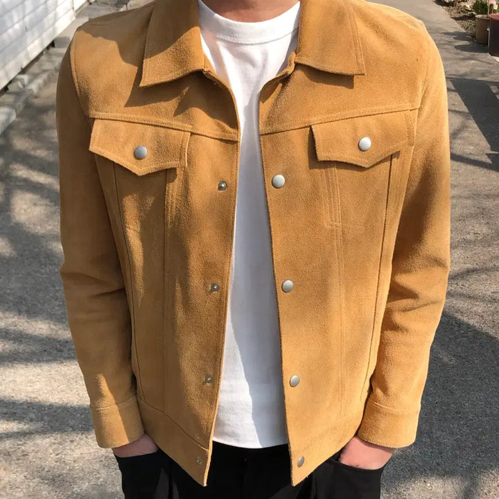 [BUNJANG] Grand Vision Cowhide Leather Trucker Jacket / grand vision  카우하이드 레더 트러커자켓
