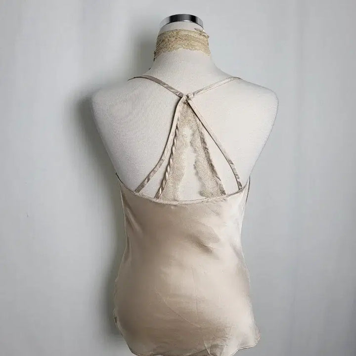 [BUNJANG] Vintage Beige Silk Slip Top / 빈티지 샌드 베이지 실크 슬립 이너 탑