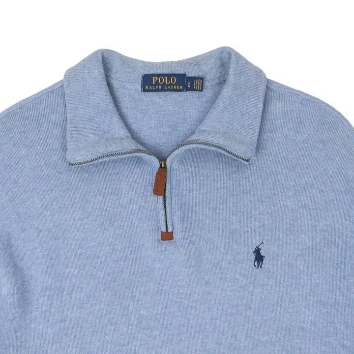 [BUNJANG] Polo Ralph Lauren Light Blue Half-Zip Knit Sweater / 폴로 랄프로렌 라이트 블루 하프집업 니트