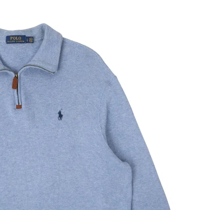 [BUNJANG] Polo Ralph Lauren Light Blue Half-Zip Knit Sweater / 폴로 랄프로렌 라이트 블루 하프집업 니트