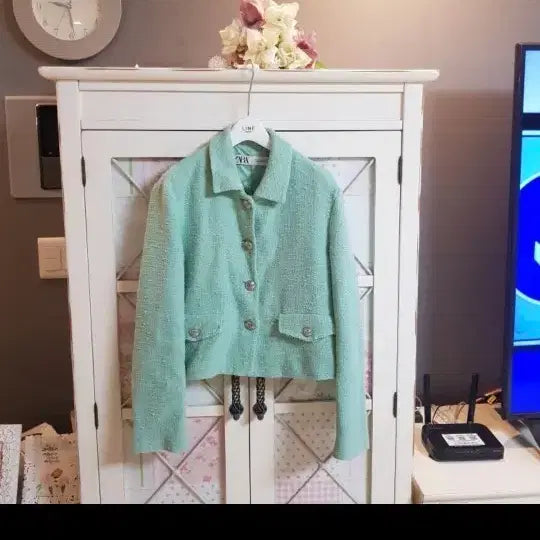 [BUNJANG] ZARA Tweed Jacket (Mint) - Women&