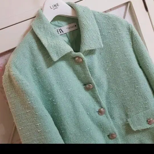 [BUNJANG] ZARA Tweed Jacket (Mint) - Women&