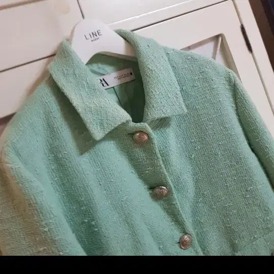 [BUNJANG] ZARA Tweed Jacket (Mint) - Women&