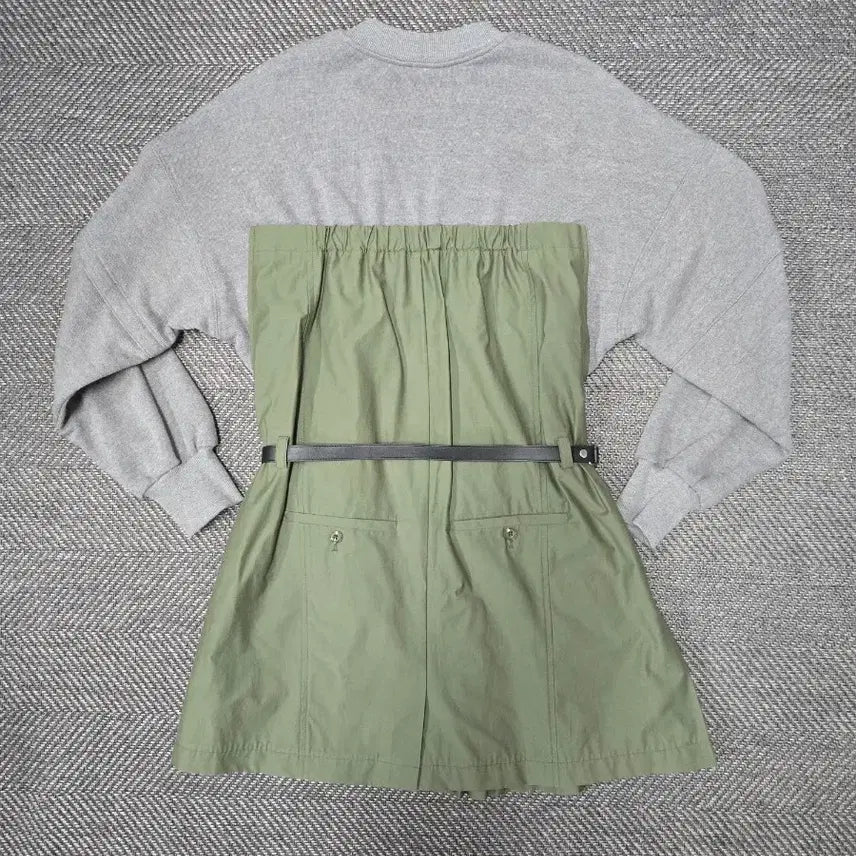 [BUNJANG] System 22SS Belted Dress - Khaki/Grey / 한섬 시스템 22ss SYSTEM  벨트 원피스 카키/회색