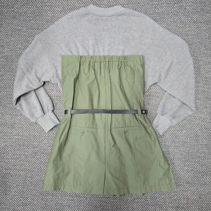 [BUNJANG] System 22SS Belted Dress - Khaki/Grey / 한섬 시스템 22ss SYSTEM  벨트 원피스 카키/회색