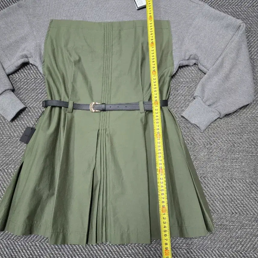 [BUNJANG] System 22SS Belted Dress - Khaki/Grey / 한섬 시스템 22ss SYSTEM  벨트 원피스 카키/회색