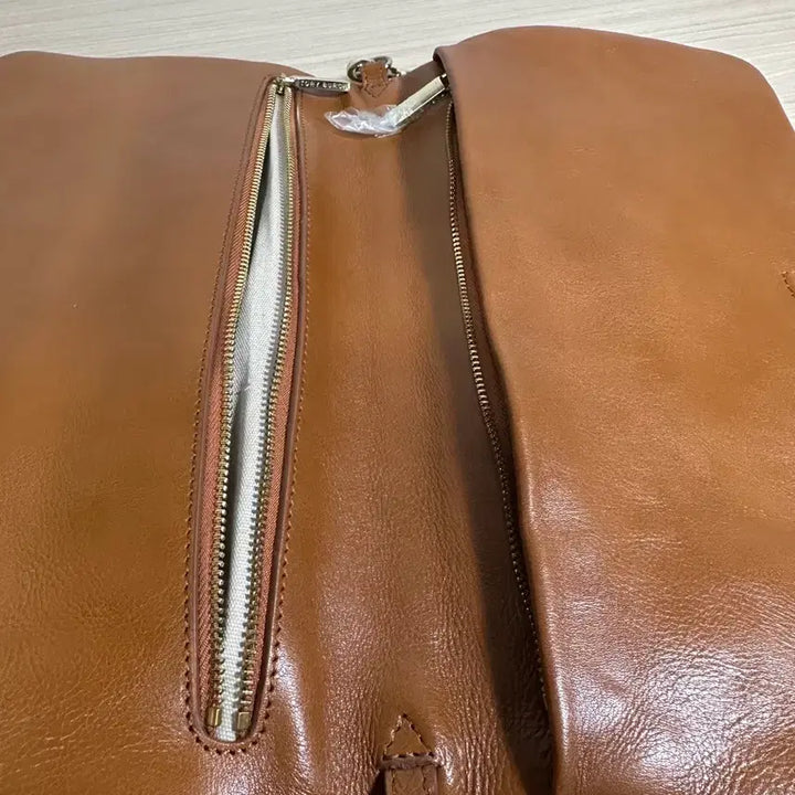 [BUNJANG] Tory Burch Brown Leather Chain Shoulder Bag / 토리버치 브라운 가죽 체인 숄더백