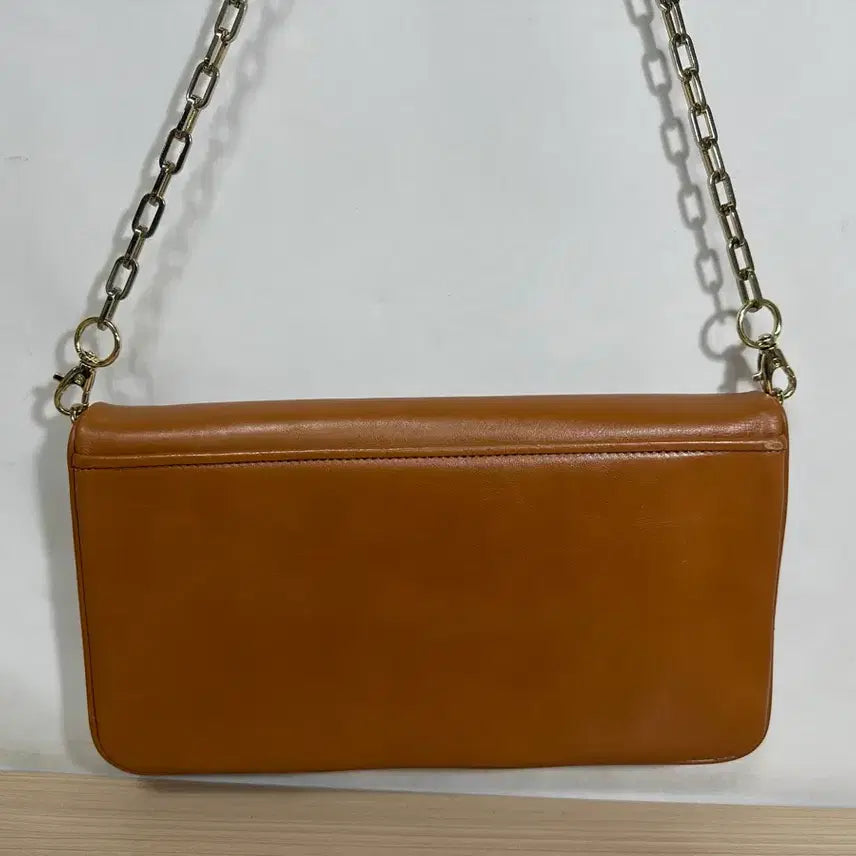 [BUNJANG] Tory Burch Brown Leather Chain Shoulder Bag / 토리버치 브라운 가죽 체인 숄더백