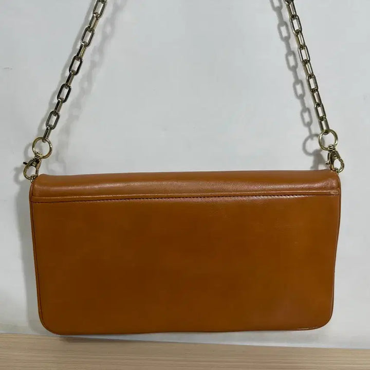 [BUNJANG] Tory Burch Brown Leather Chain Shoulder Bag / 토리버치 브라운 가죽 체인 숄더백