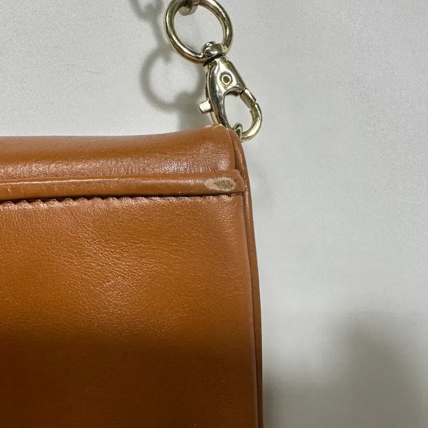 [BUNJANG] Tory Burch Brown Leather Chain Shoulder Bag / 토리버치 브라운 가죽 체인 숄더백