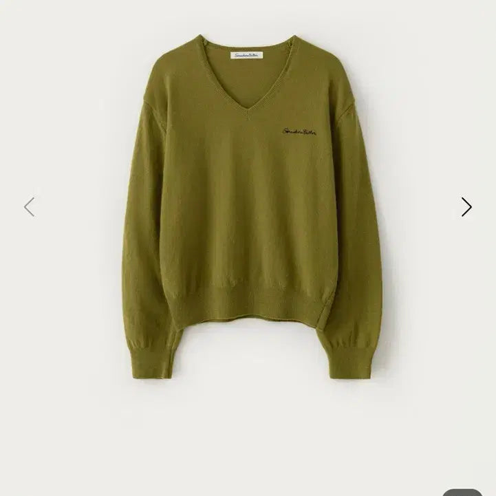 [BUNJANG] Somewherebut V-Neck Knit Olive / 썸웨어버터 브이넥 니트 올리브