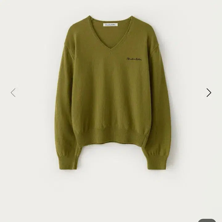 [BUNJANG] Somewherebut V-Neck Knit Olive / 썸웨어버터 브이넥 니트 올리브