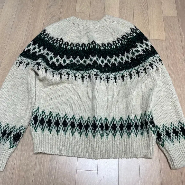 [BUNJANG] Snowflake Argyle Pattern Nordic Knit Sweater / 떨이)눈꽃 아가일 패턴 노르딕 니트
