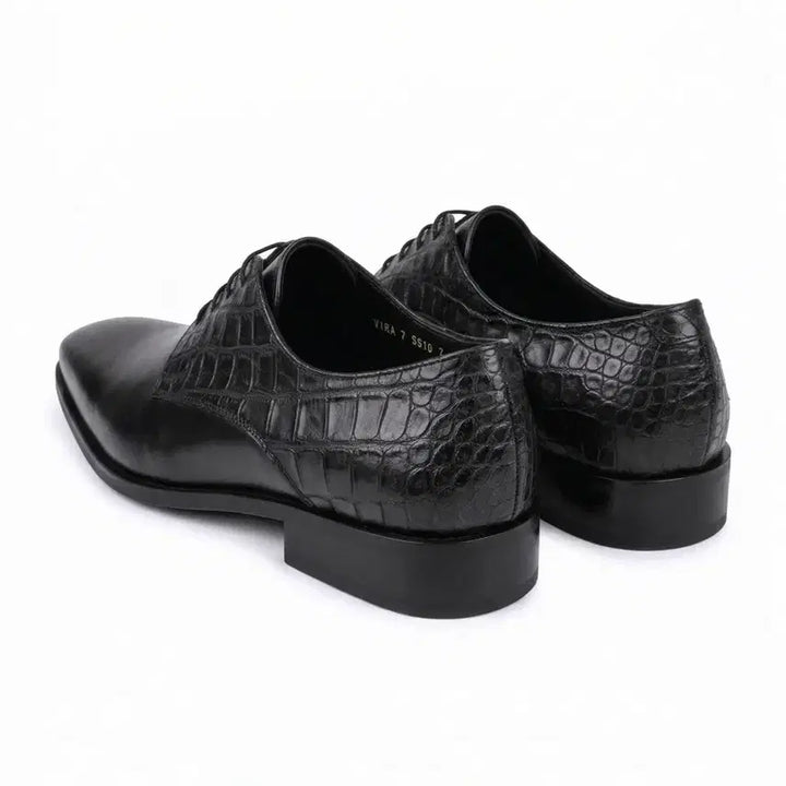 [BUNJANG] Handmade Leather Dress Shoes with Crocodile Pattern - Men&