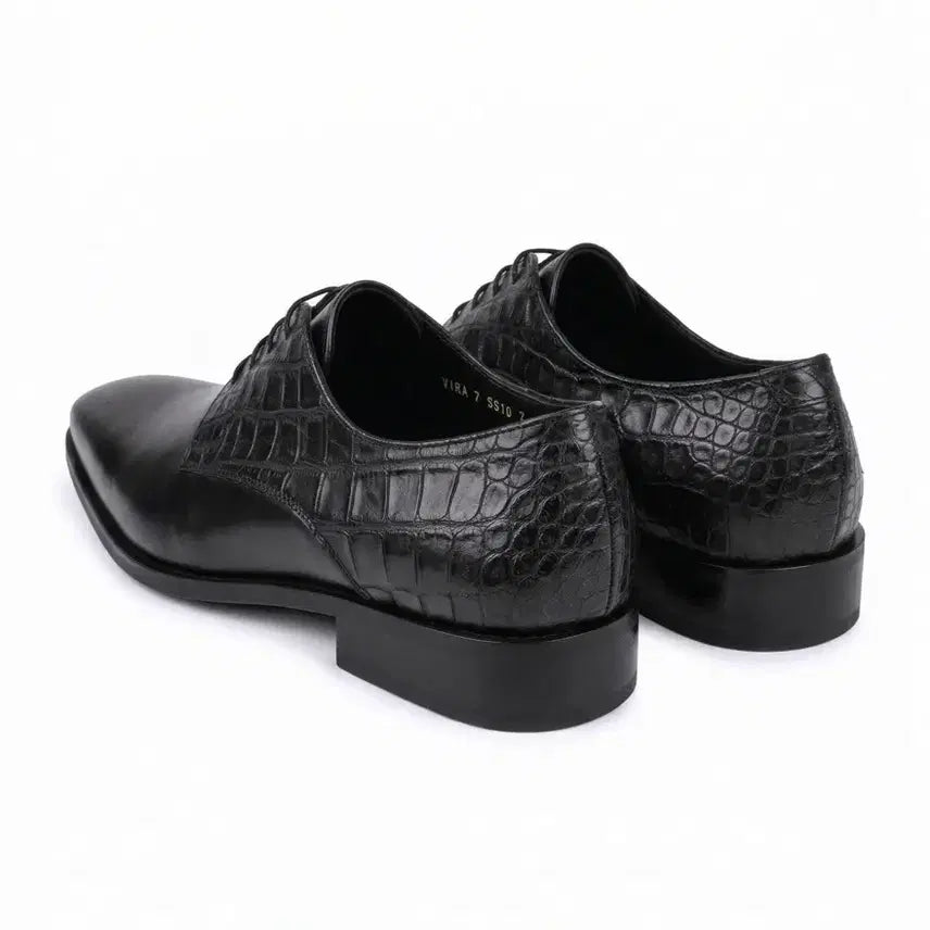 [BUNJANG] Handmade Leather Dress Shoes with Crocodile Pattern - Men&