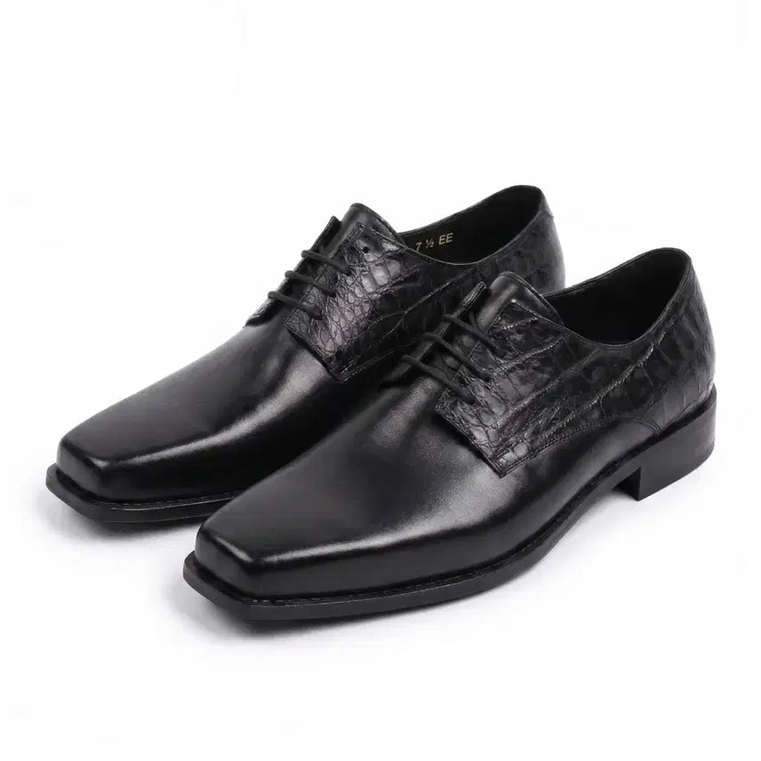 [BUNJANG] Handmade Leather Dress Shoes with Crocodile Pattern - Men&