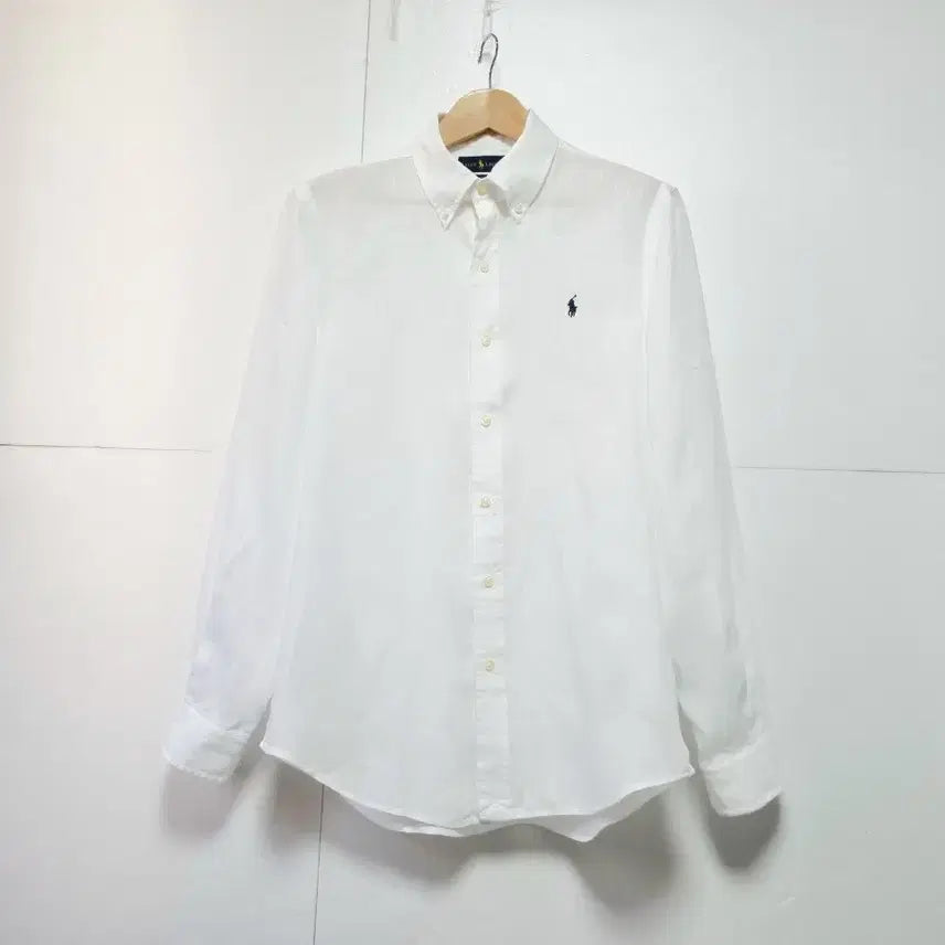 [SOLD OUT] 남성 폴로 랄프로렌 린넨 마 화이트 흰색 긴팔 남방 셔츠