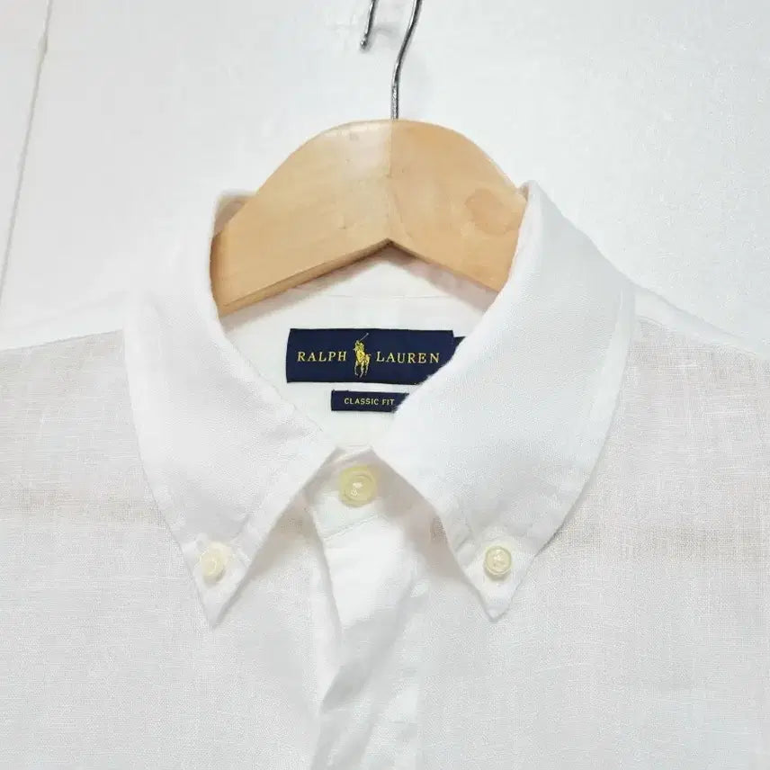 [SOLD OUT] 남성 폴로 랄프로렌 린넨 마 화이트 흰색 긴팔 남방 셔츠