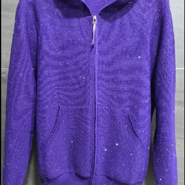 [BUNJANG] Dialuce Sequin Zip-up Hoodie Cardigan / Dialuce 디아루체 스팽글 집업후드 가디건 66(55), 거의 새상품