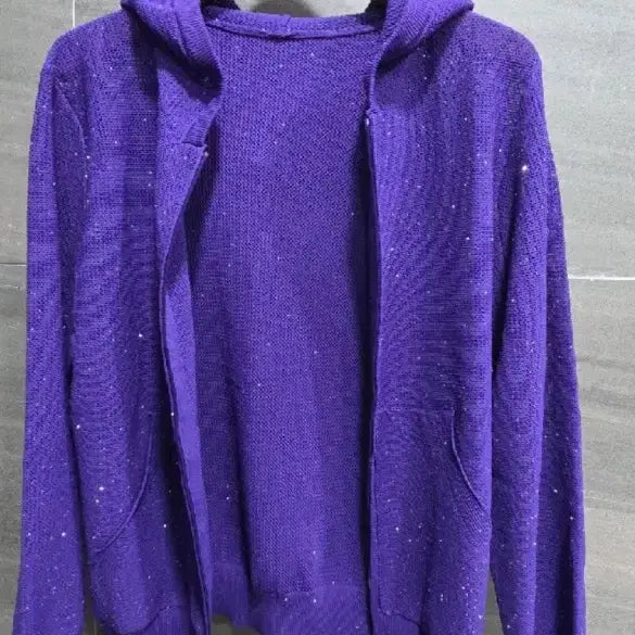 [BUNJANG] Dialuce Sequin Zip-up Hoodie Cardigan / Dialuce 디아루체 스팽글 집업후드 가디건 66(55), 거의 새상품