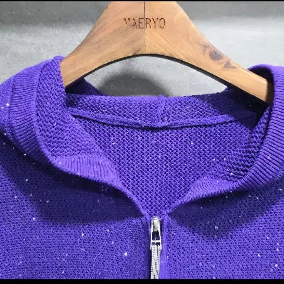 [BUNJANG] Dialuce Sequin Zip-up Hoodie Cardigan / Dialuce 디아루체 스팽글 집업후드 가디건 66(55), 거의 새상품