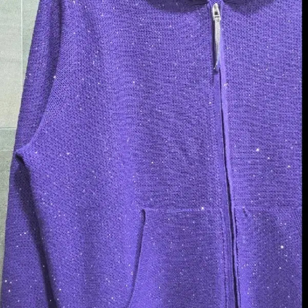 [BUNJANG] Dialuce Sequin Zip-up Hoodie Cardigan / Dialuce 디아루체 스팽글 집업후드 가디건 66(55), 거의 새상품