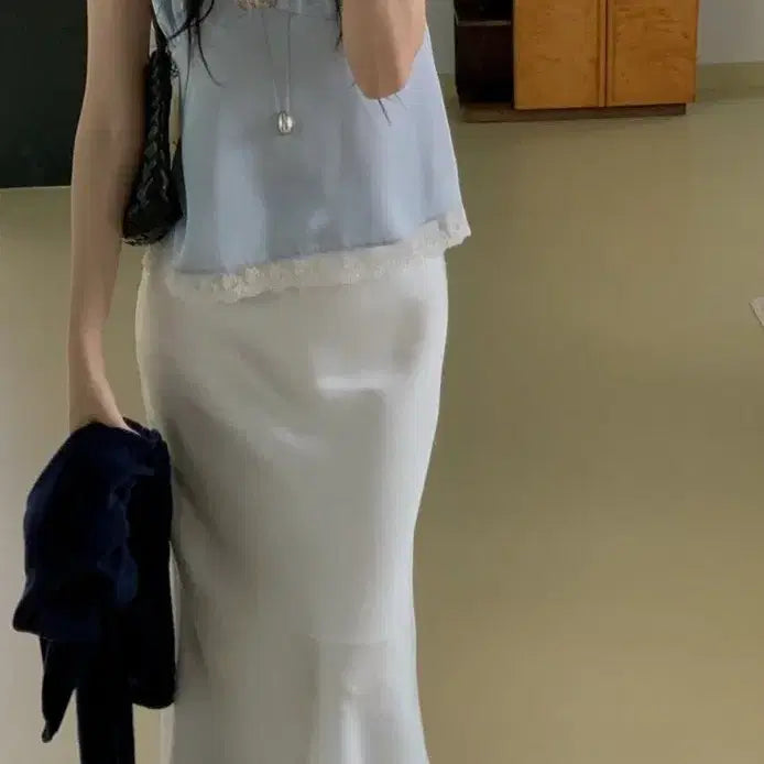[BUNJANG] Miel Satin Long Skirt (Size M) / 미엘miel 새틴롱스커트m 새상품