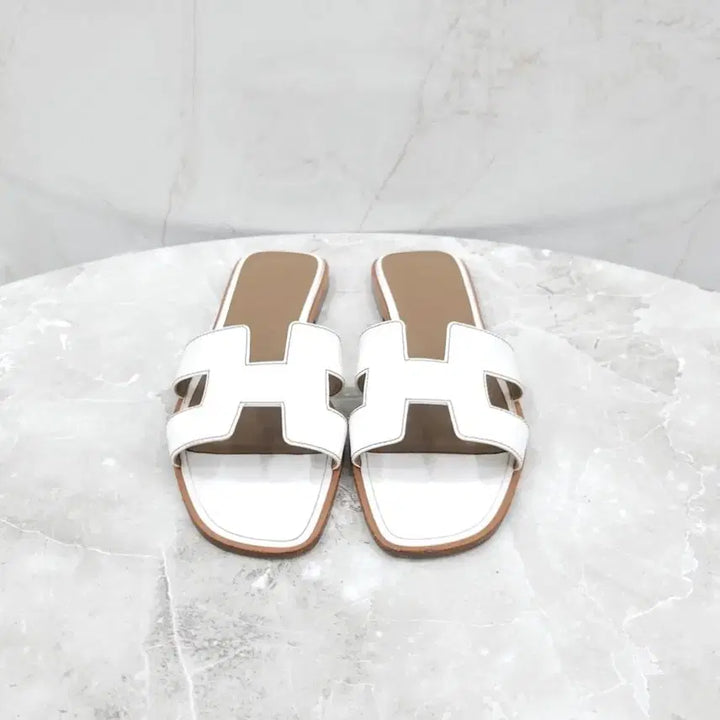 [BUNJANG] Hermes White Oran Sandals / 40 / 에르메스 화이트 오란 샌들 슬리퍼