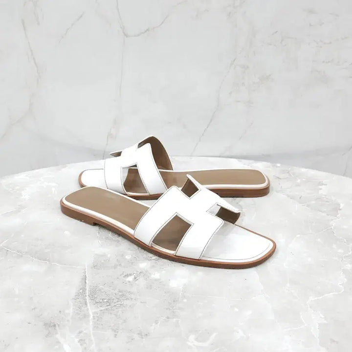[BUNJANG] Hermes White Oran Sandals / 40 / 에르메스 화이트 오란 샌들 슬리퍼