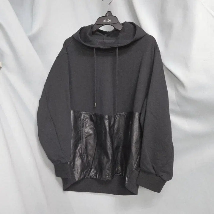 [BUNJANG] System Leather Hooded T-Shirt / 시스템 레더 후드티 FREE