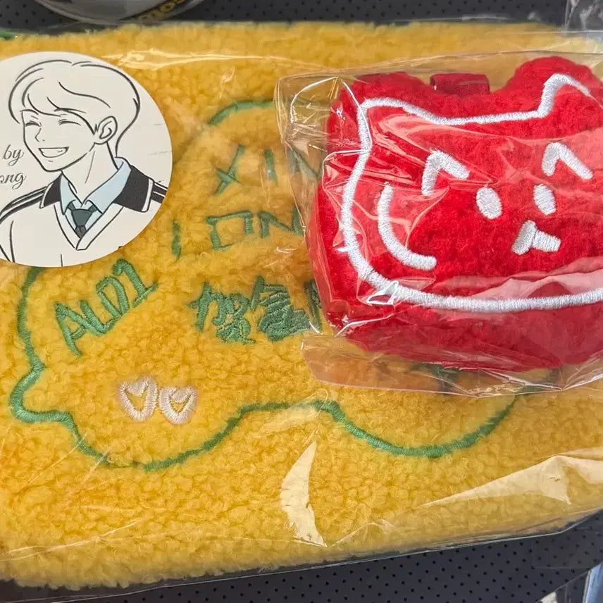 [BUNJANG] RD1 Heeseung Slong Unofficial Goods Memo Pouch + BBo-geul Keyring / 알디원 허씬롱 씬롱 비공굿 메모파우치+뽀글키링