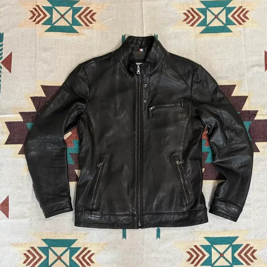 [BUNJANG] Carte Blanche Genuine Sheepskin Leather Single Rider Biker Jacket / 까르뜨블랑슈 양가죽 바이커 싱글 라이더 자켓