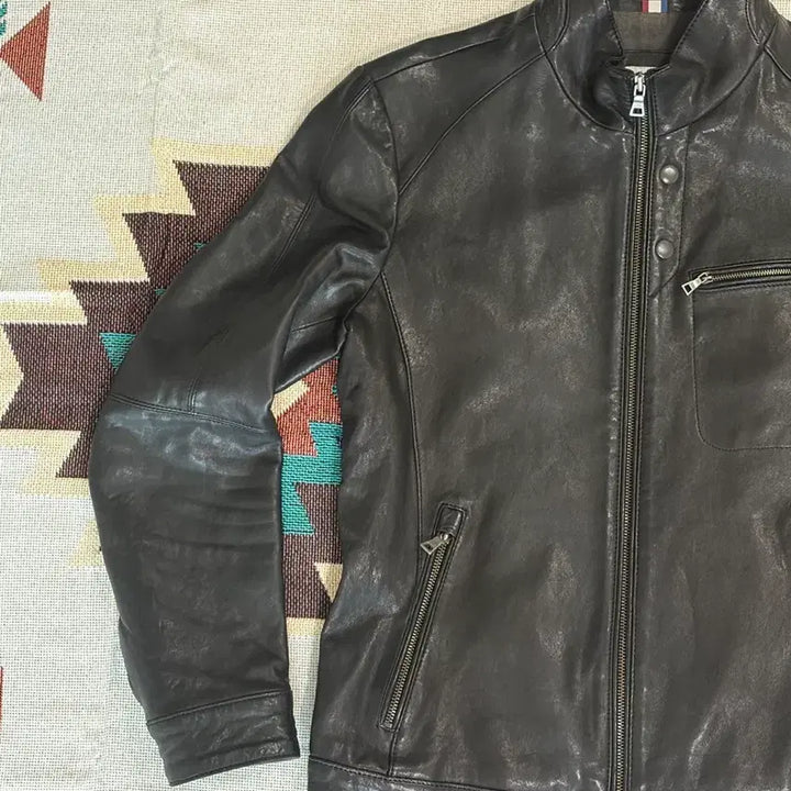 [BUNJANG] Carte Blanche Genuine Sheepskin Leather Single Rider Biker Jacket / 까르뜨블랑슈 양가죽 바이커 싱글 라이더 자켓