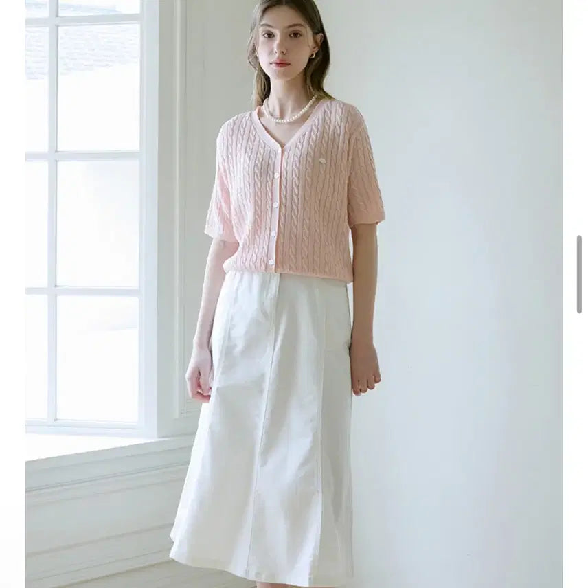 [BUNJANG] Clavis Twisted Knit Short-Sleeve Cardigan / 클라비스 꽈배기 반팔 가디건