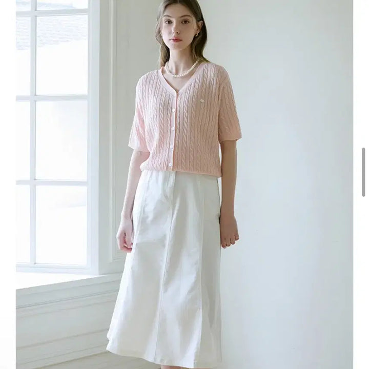 [BUNJANG] Clavis Twisted Knit Short-Sleeve Cardigan / 클라비스 꽈배기 반팔 가디건