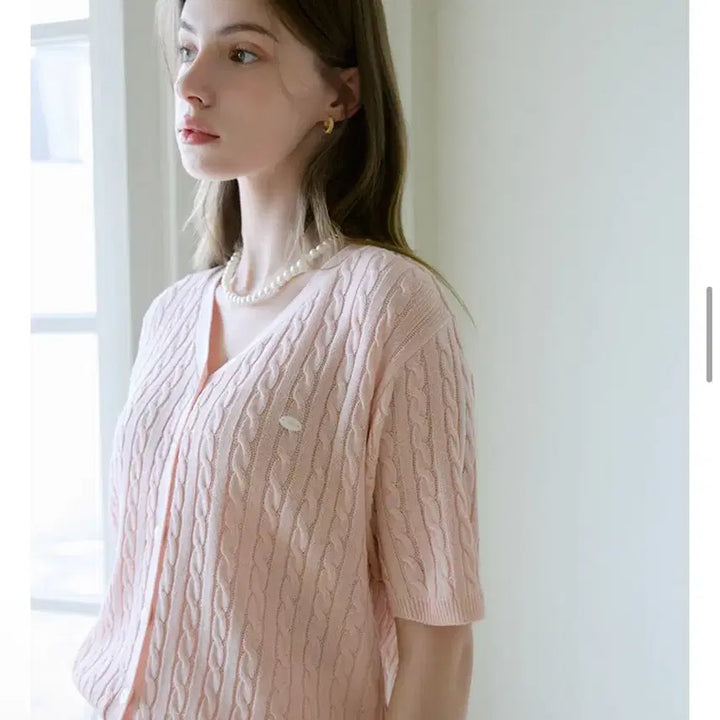 [BUNJANG] Clavis Twisted Knit Short-Sleeve Cardigan / 클라비스 꽈배기 반팔 가디건