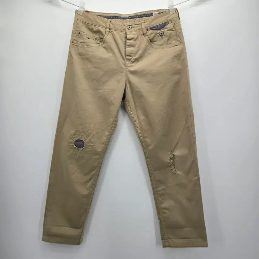 [SOLD OUT] 타미힐피거 베이지 데미지 면청 데님 [D50452]