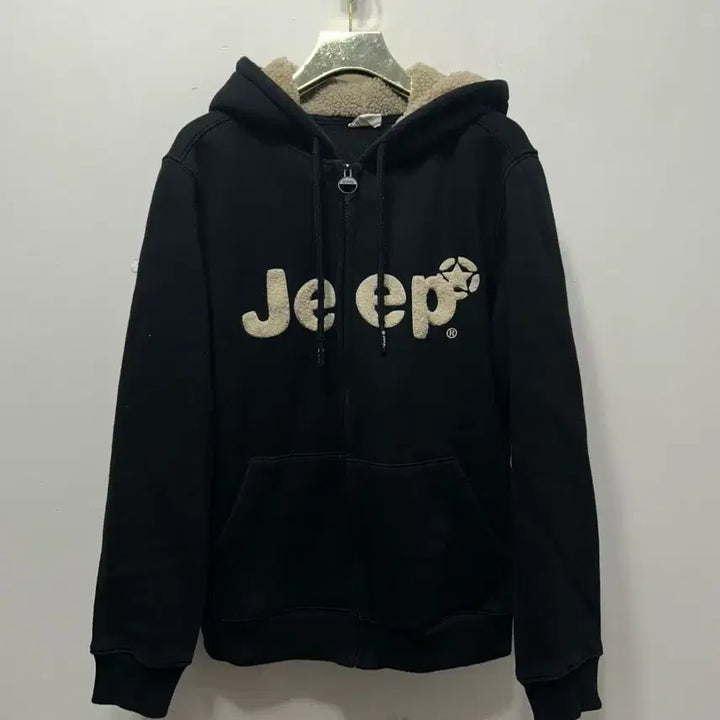 [BUNJANG] Jeep Fleece Hooded Zip-up Black L / Jeep 기모 후드집업 블랙 L