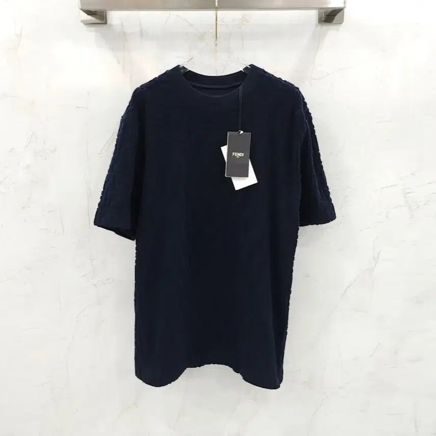 [BUNJANG] Fendi Navy Terry Short Sleeve T-Shirt M / M / 펜디 FF 네이비 테리 반팔 티셔츠 FY0936