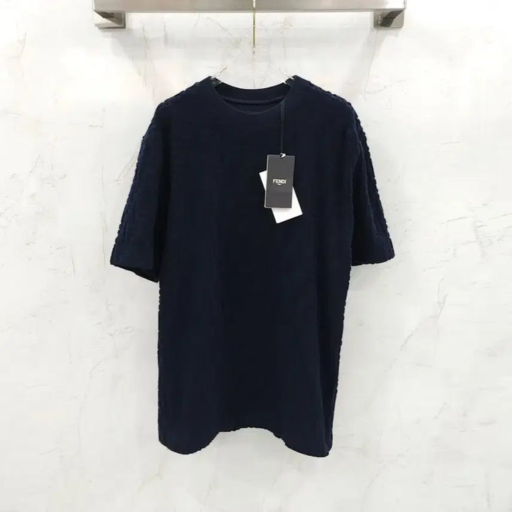 [BUNJANG] Fendi Navy Terry Short Sleeve T-Shirt M / M / 펜디 FF 네이비 테리 반팔 티셔츠 FY0936
