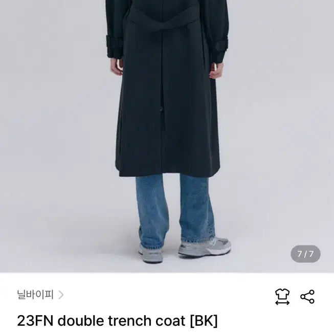[BUNJANG] NilbyP Black Double Trench Coat / 닐바이피 블랙 더블 트렌치코트 미들 기장