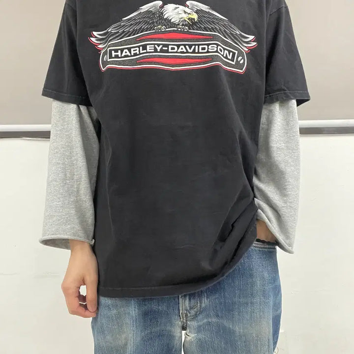 [BUNJANG] Harley Davidson 90s USA Short Sleeve T-Shirt / [XL] 90s made USA 할리데이비슨 숏 슬리브 반팔 티셔츠