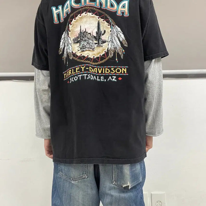 [BUNJANG] Harley Davidson 90s USA Short Sleeve T-Shirt / [XL] 90s made USA 할리데이비슨 숏 슬리브 반팔 티셔츠
