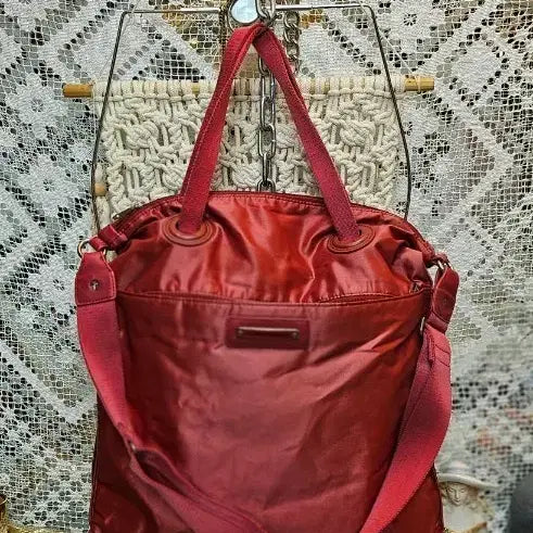 [BUNJANG] Mandarina Duck Red Crossbody Tote Bag / 만다리나덕레드 크로스백 겸 토트백