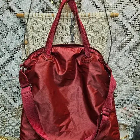 [BUNJANG] Mandarina Duck Red Crossbody Tote Bag / 만다리나덕레드 크로스백 겸 토트백