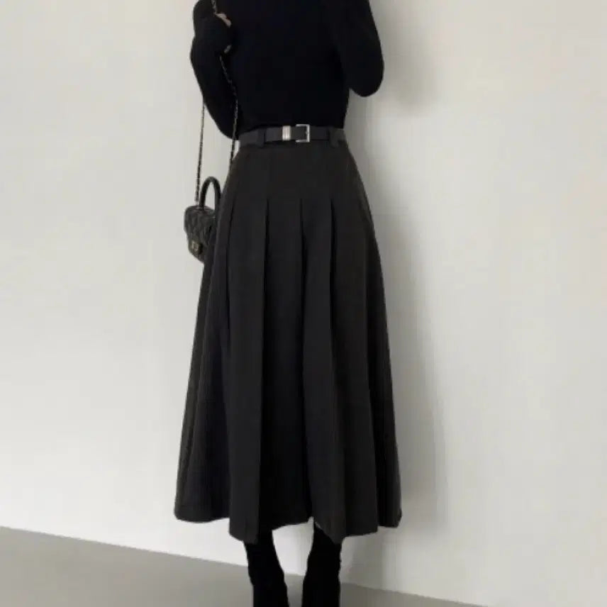 [BUNJANG] Charcoal Long Skirt S / 차콜 롱스커트 S
