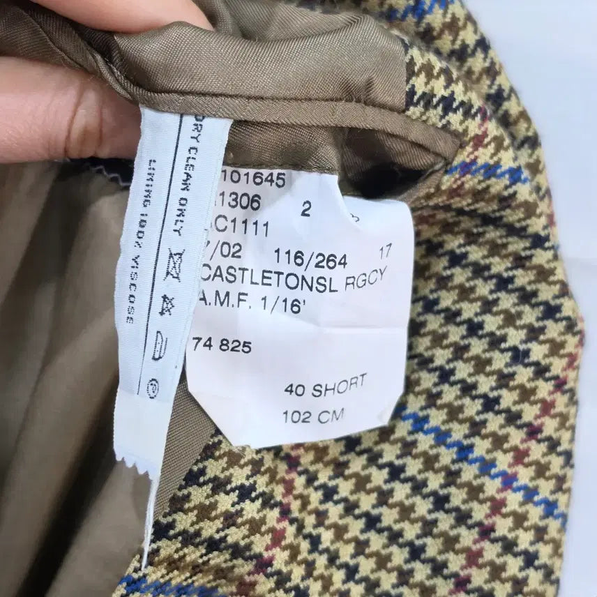 [BUNJANG] Burberry Houndstooth Cashmere Blazer / 80-90s 영국산 버버리 캐시미어100 하운드투스 블레이져- M정도