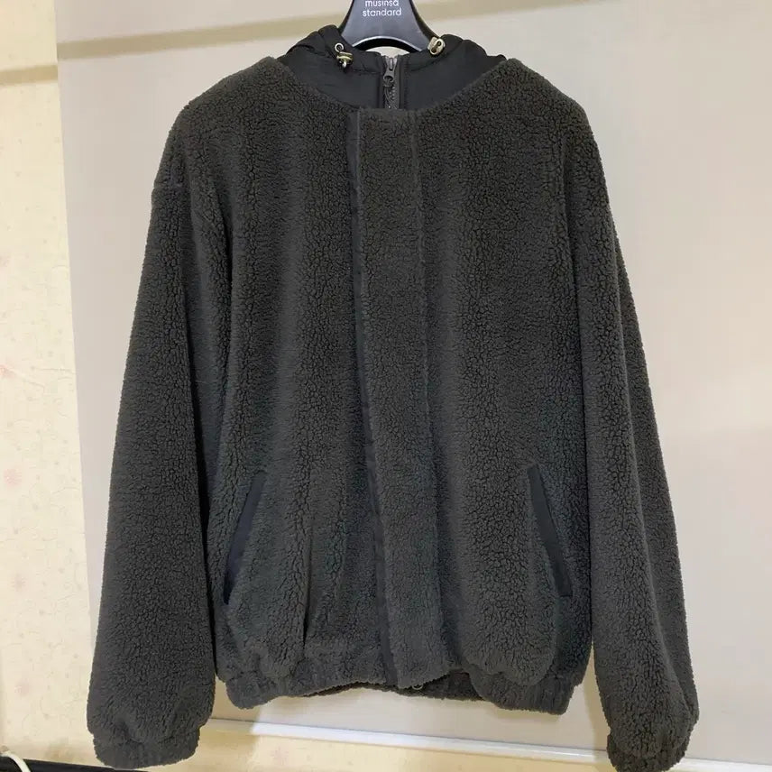 [BUNJANG] Lafarge Store Fleece Hood Jacket Charcoal S / 중고)라퍼지스토어 플리스 후드 자켓 차콜 S
