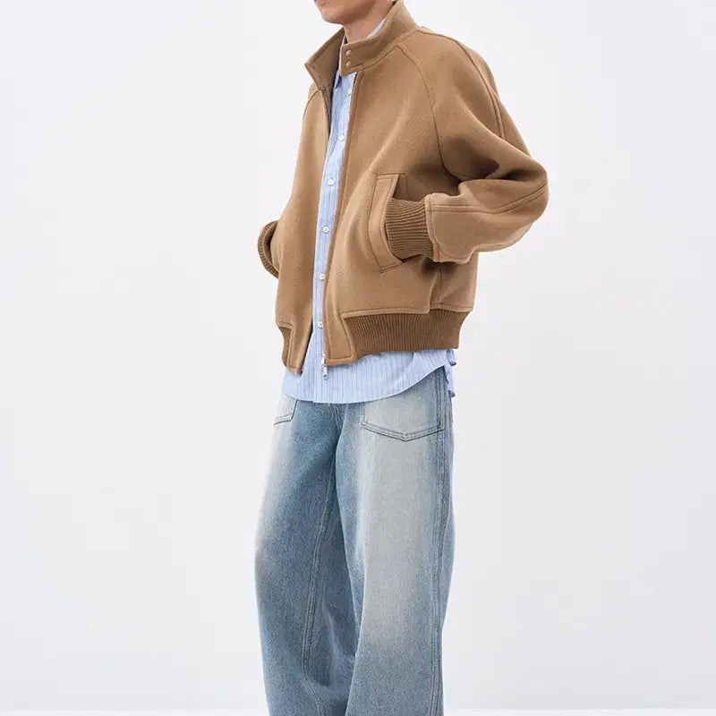 [BUNJANG] Afterpray Regaz Harrington Blouson Jacket Mocha Camel Beige (S) / 새상품 애프터프레이 리가즈 해링턴 블루종 자켓 모카 카멜 베이지 s사이즈