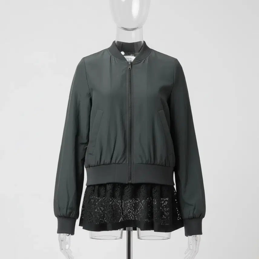 [BUNJANG] LUCKY OWL Mix Jumper (Lace Peplum/Two-Way Design) / [새상품급] 럭키아울 믹스 점퍼 (레이스 페플럼/투웨이 디자인)